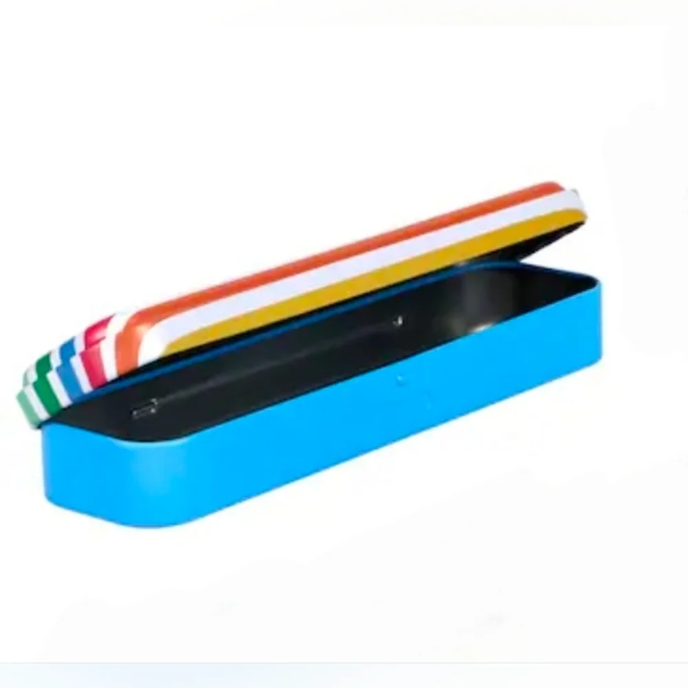 Colorful Patterned Tin Pencil Cases - Set of 5 BNIB